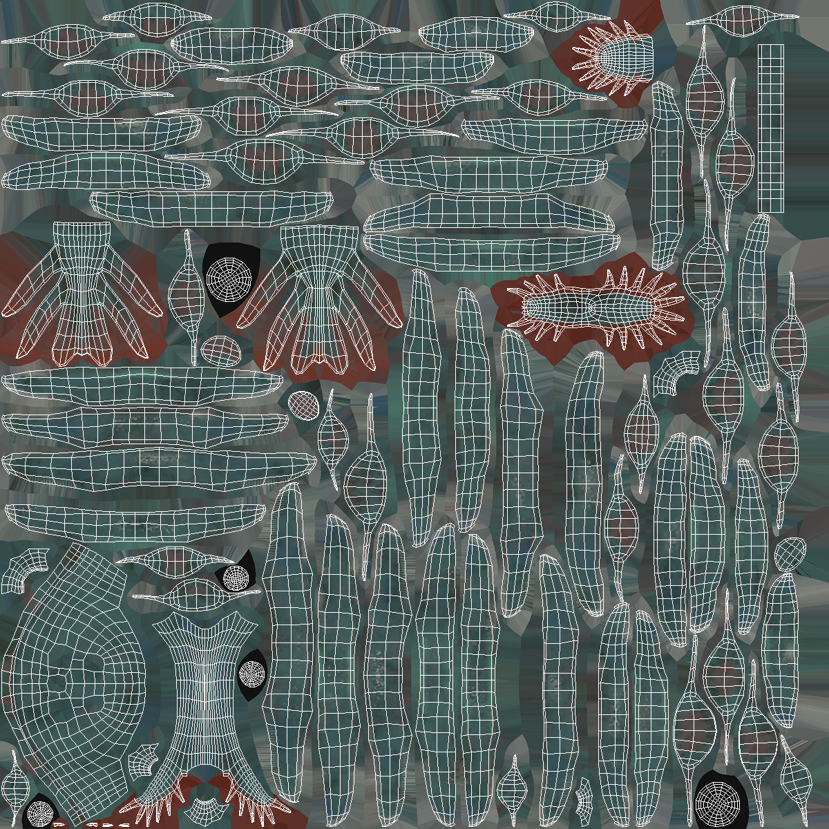 3D Green Opabinia Rigged