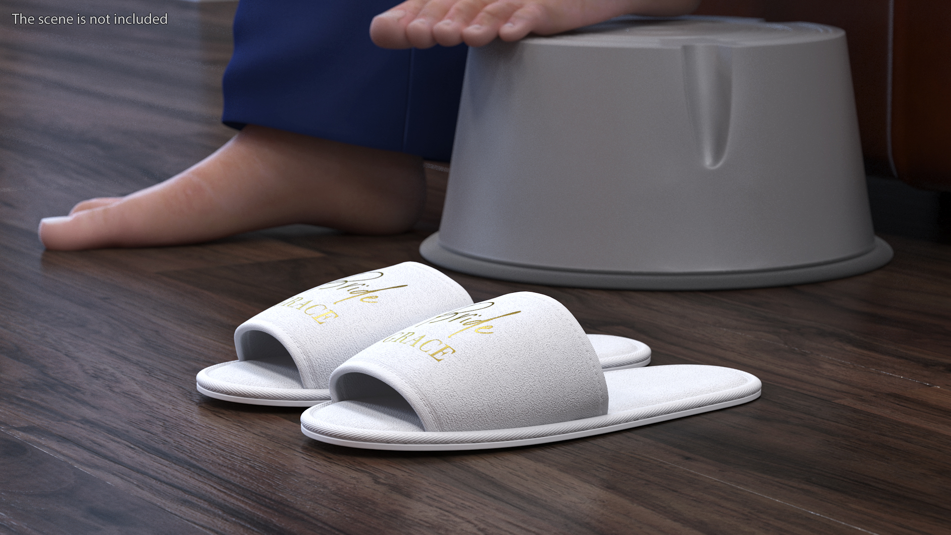 3D Glamour Grace Bride Slippers model