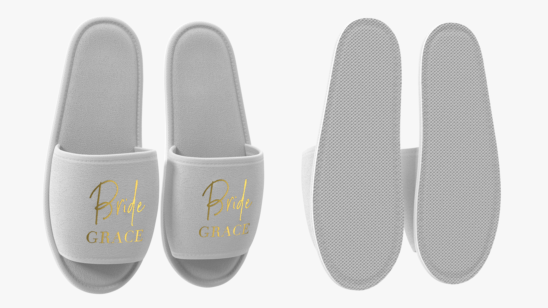 3D Glamour Grace Bride Slippers model