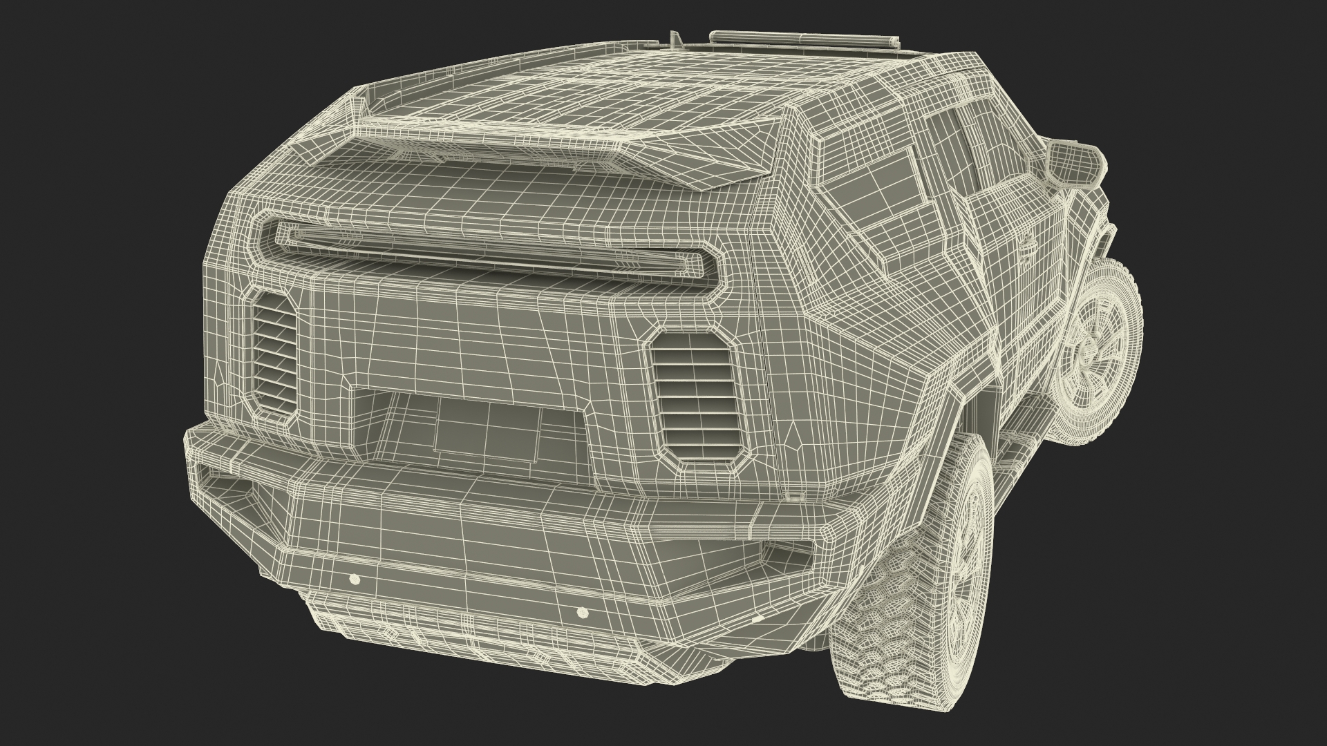2024 Rezvani Vengeance Armored SUV Green Rigged 3D