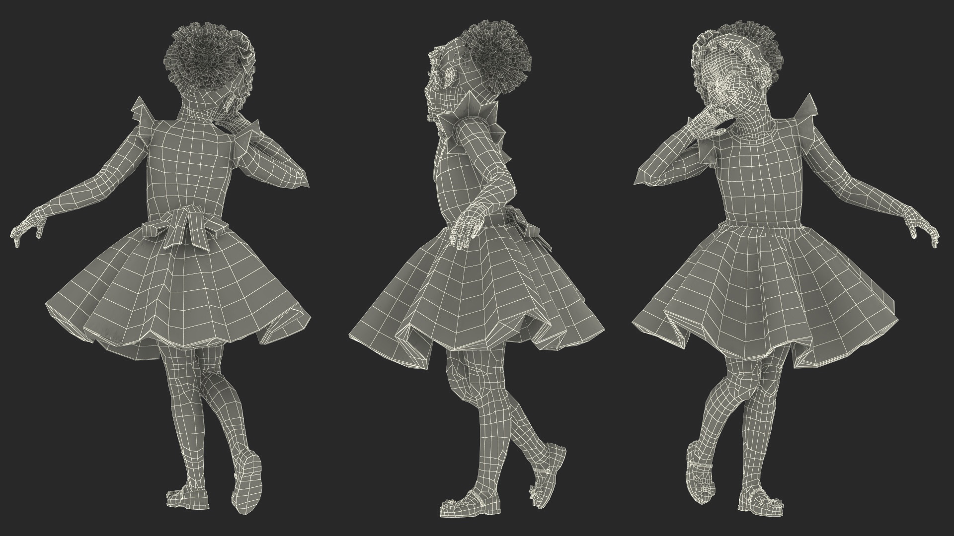 3D model Funny Child Girl in Dress