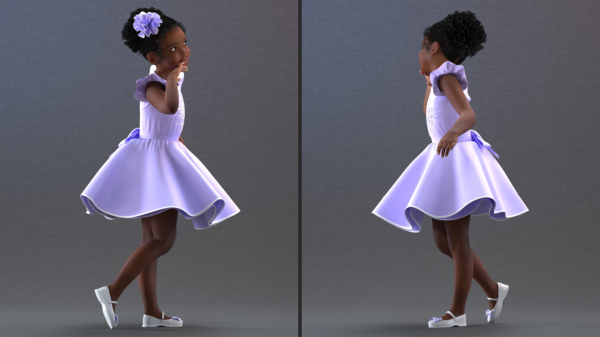 3D model Funny Child Girl in Dress