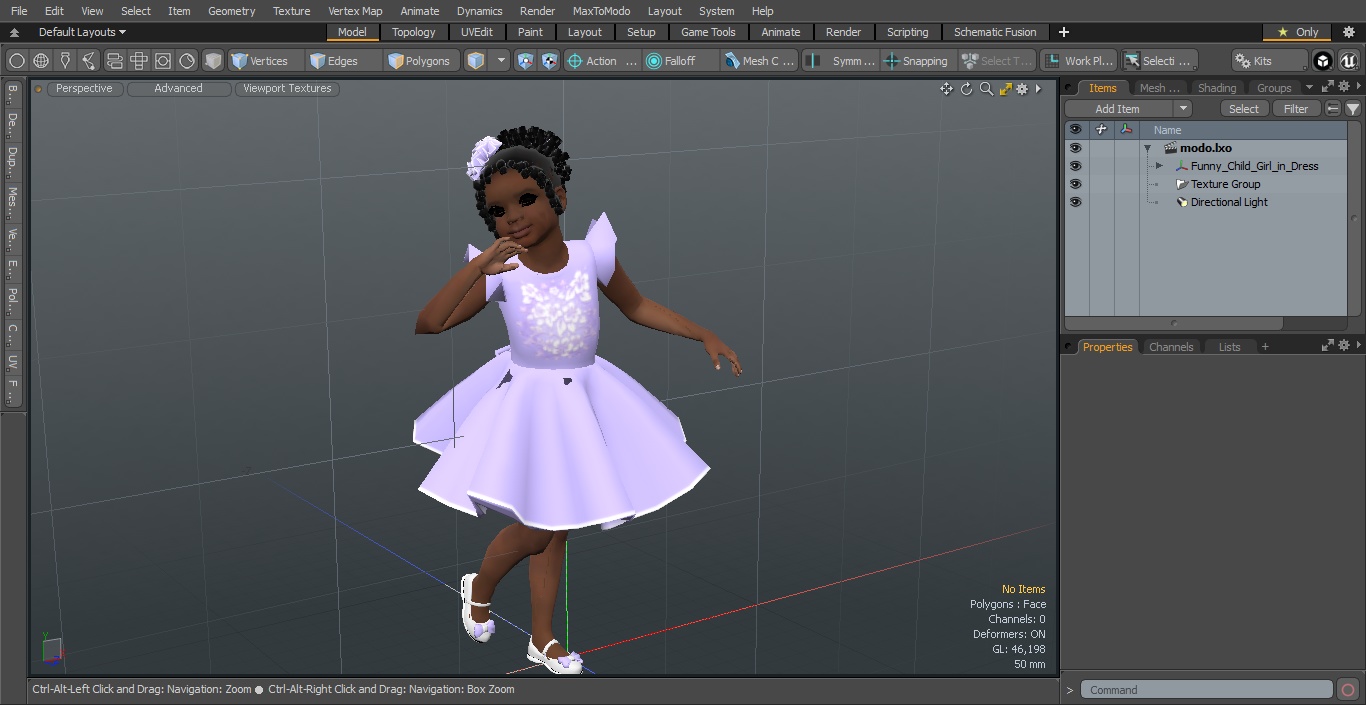 3D model Funny Child Girl in Dress