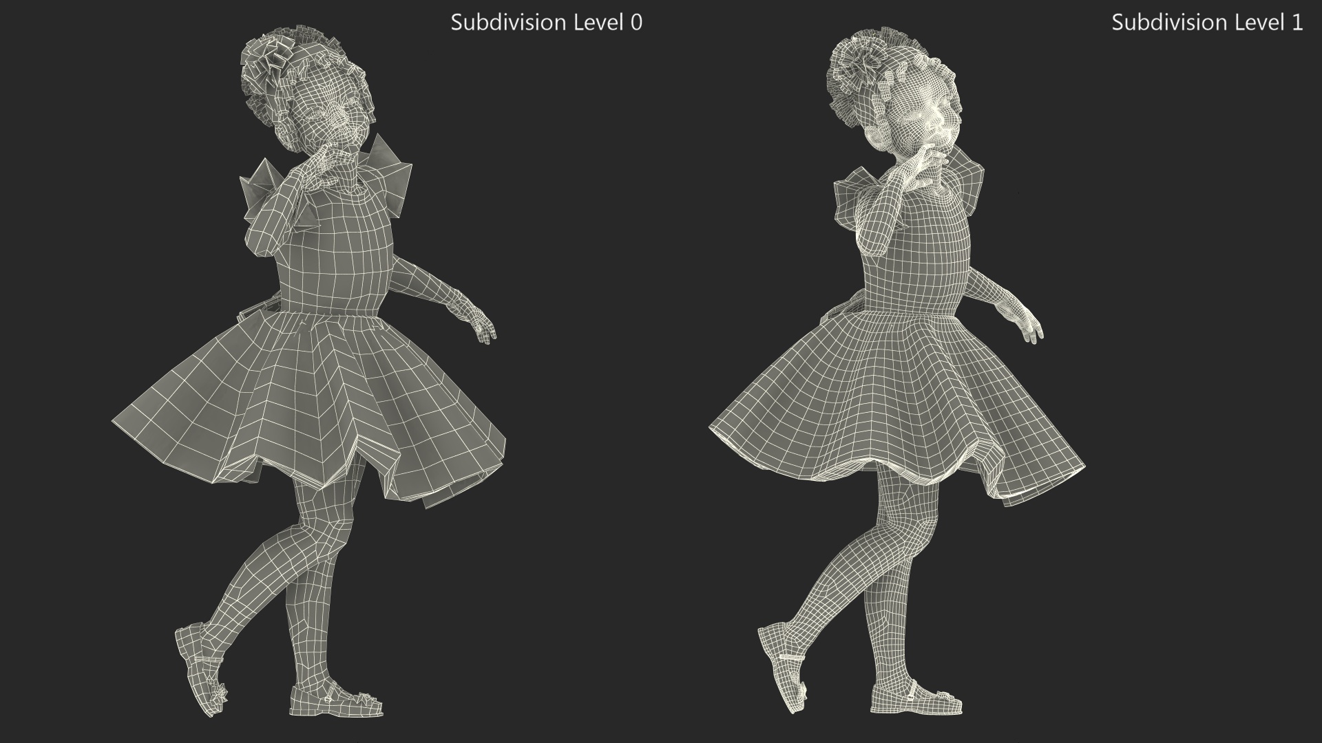 3D model Funny Child Girl in Dress