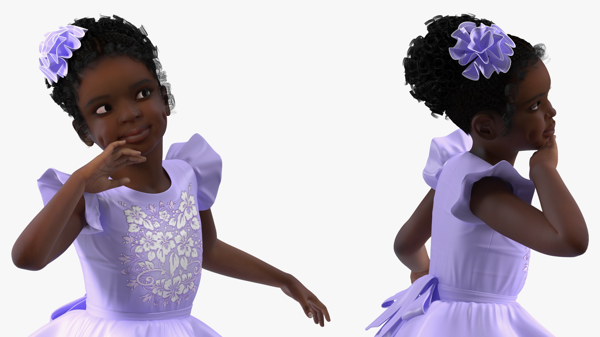 3D model Funny Child Girl in Dress