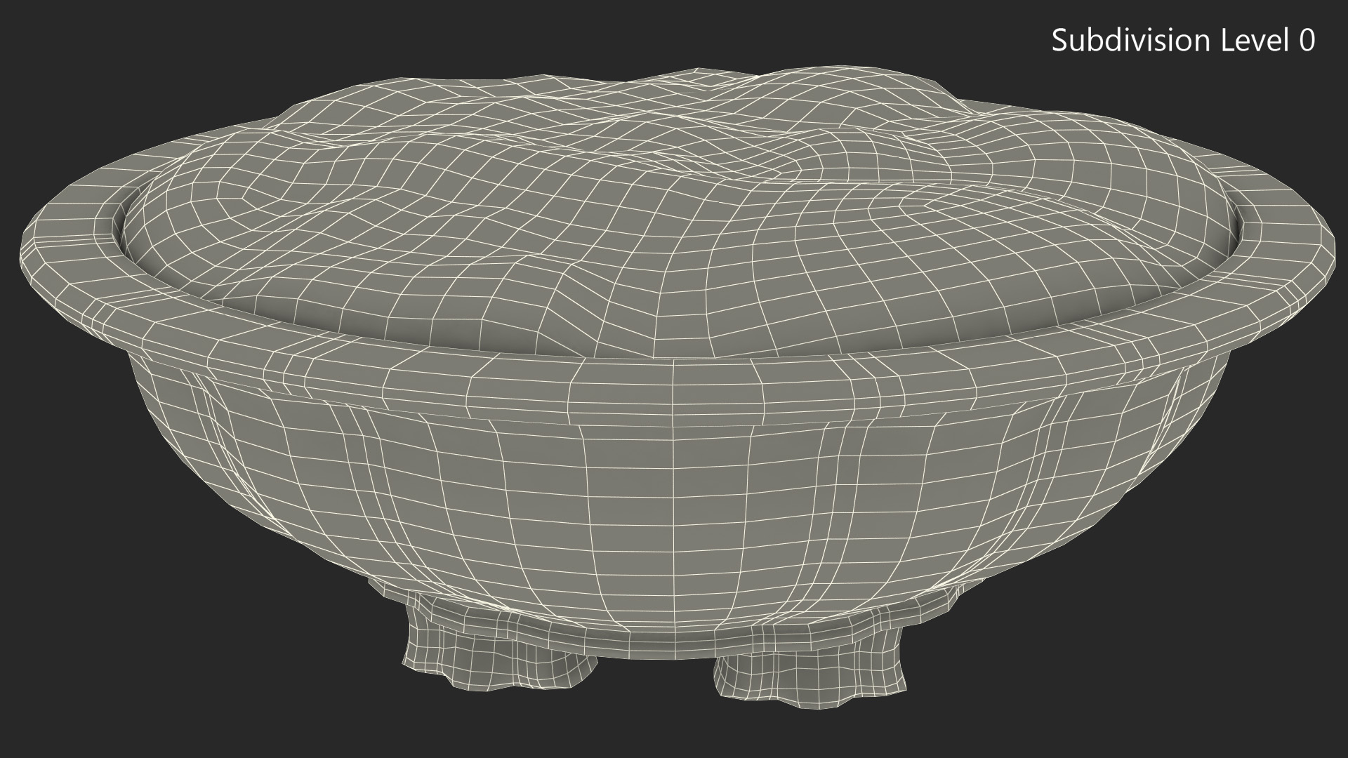 Flower Pot with Soil Fur 3D model