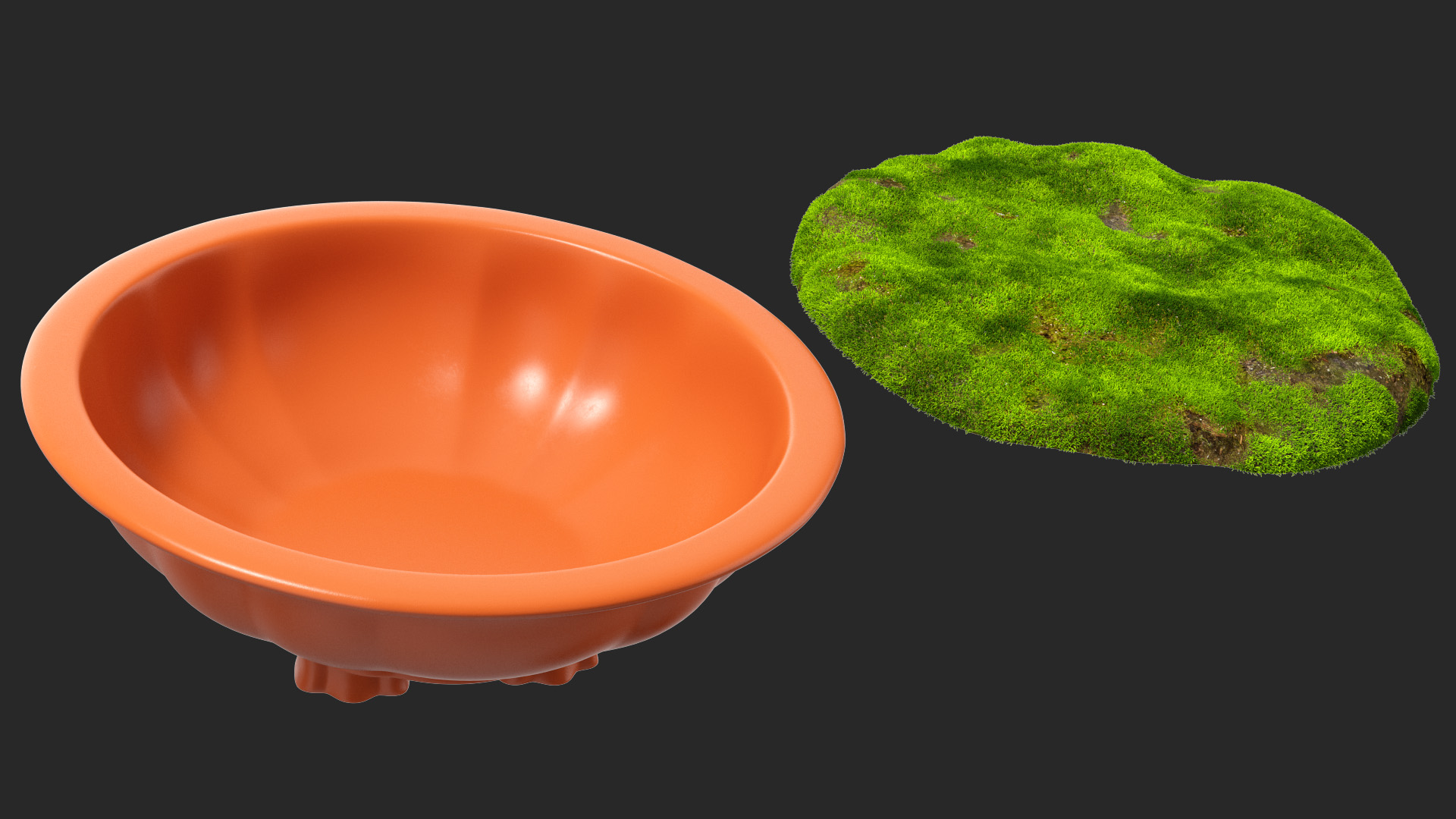 Flower Pot with Soil Fur 3D model