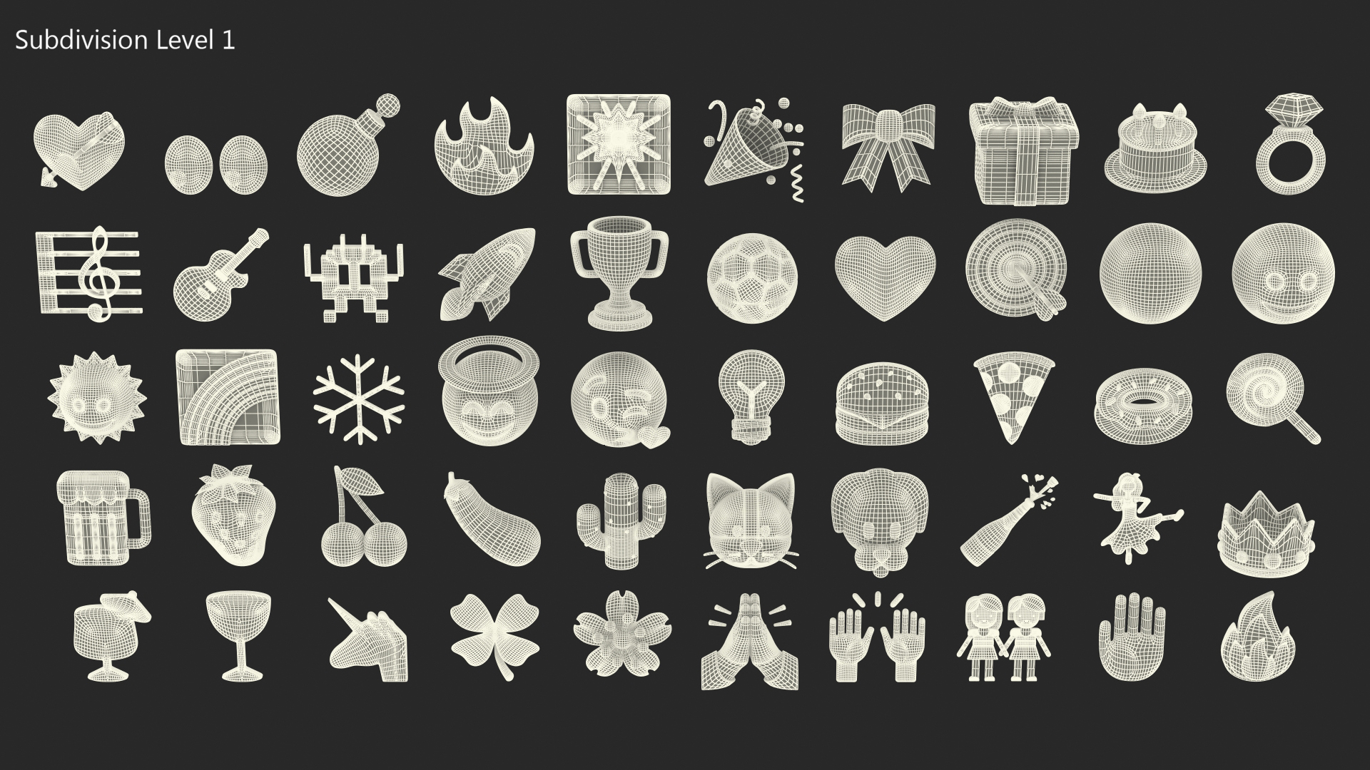 3D model Emojis Set