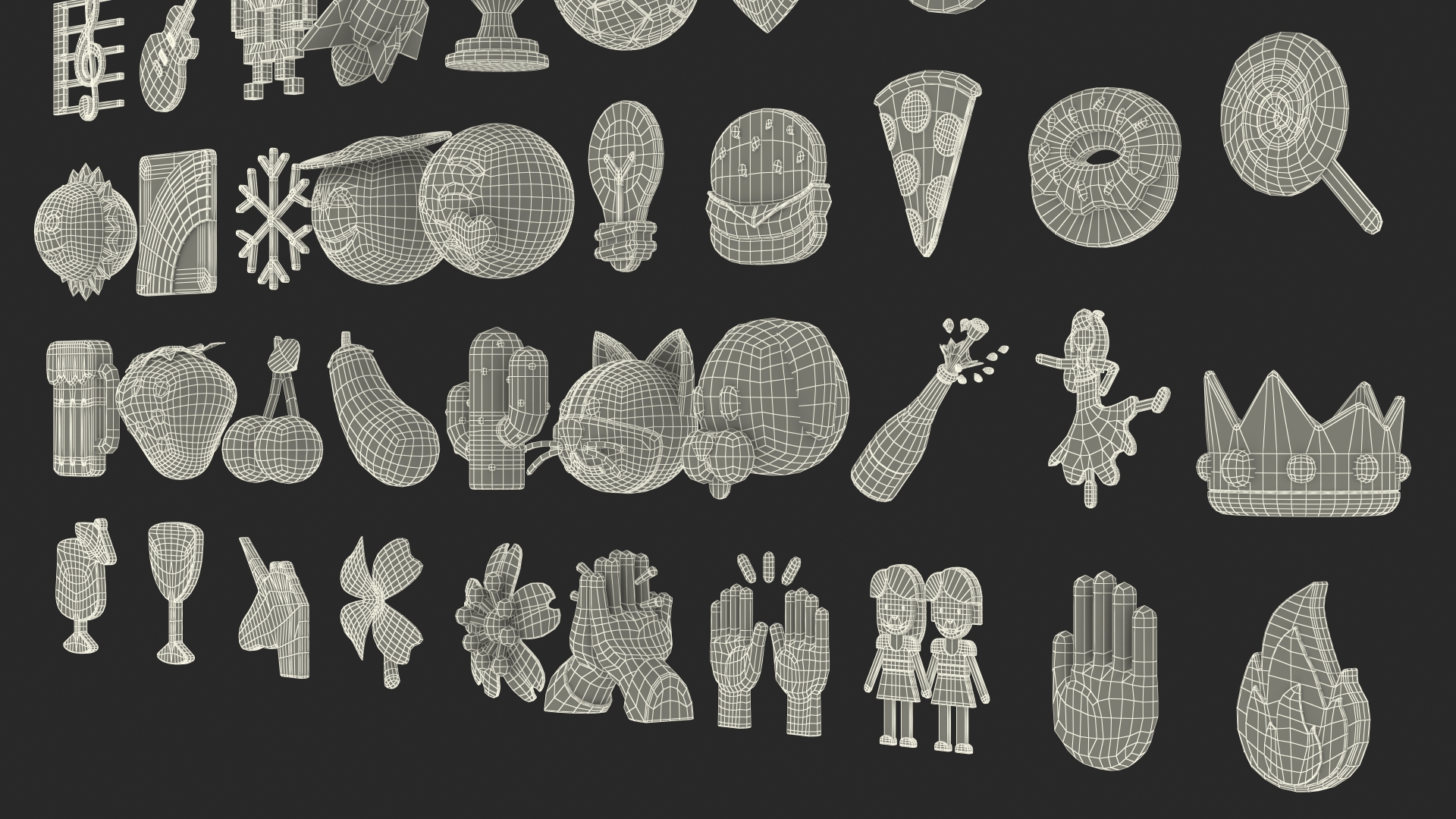 3D model Emojis Set