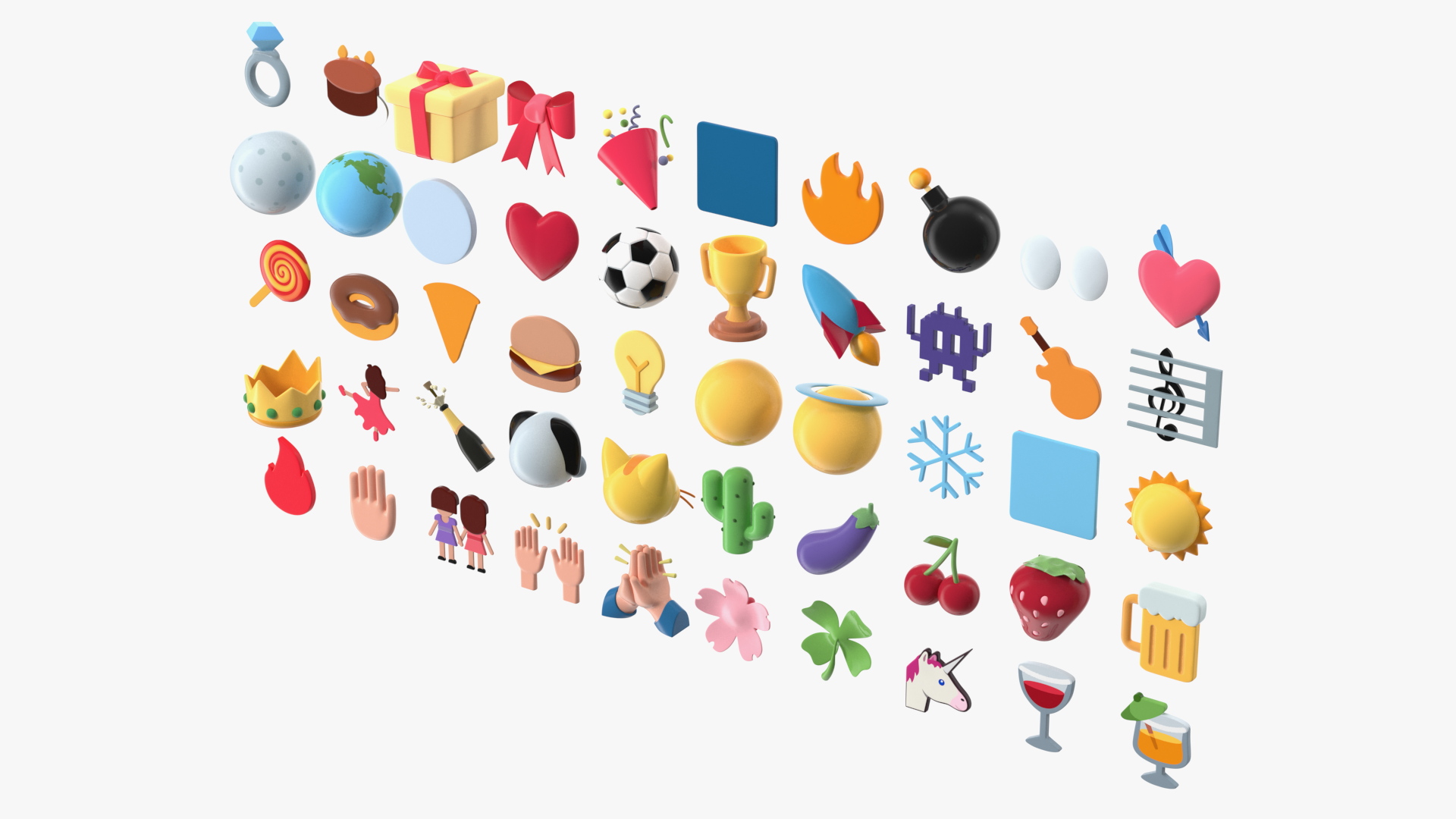 3D model Emojis Set