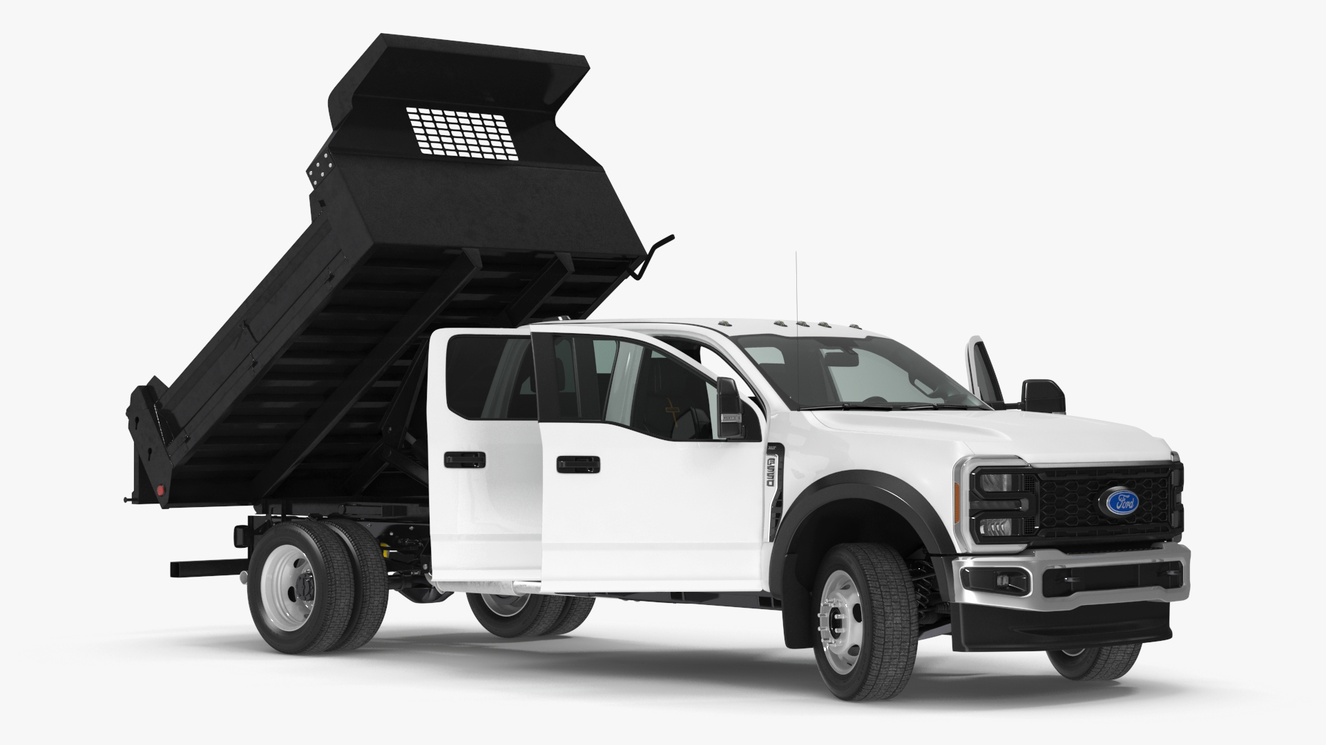 3D Ford F550 Super Duty Black Dump 2023 Rigged model