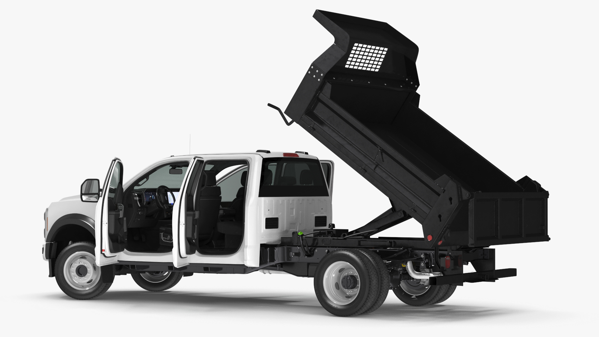 3D Ford F550 Super Duty Black Dump 2023 Rigged model