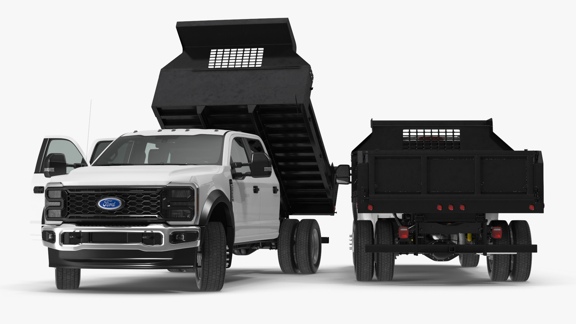 3D Ford F550 Super Duty Black Dump 2023 Rigged model