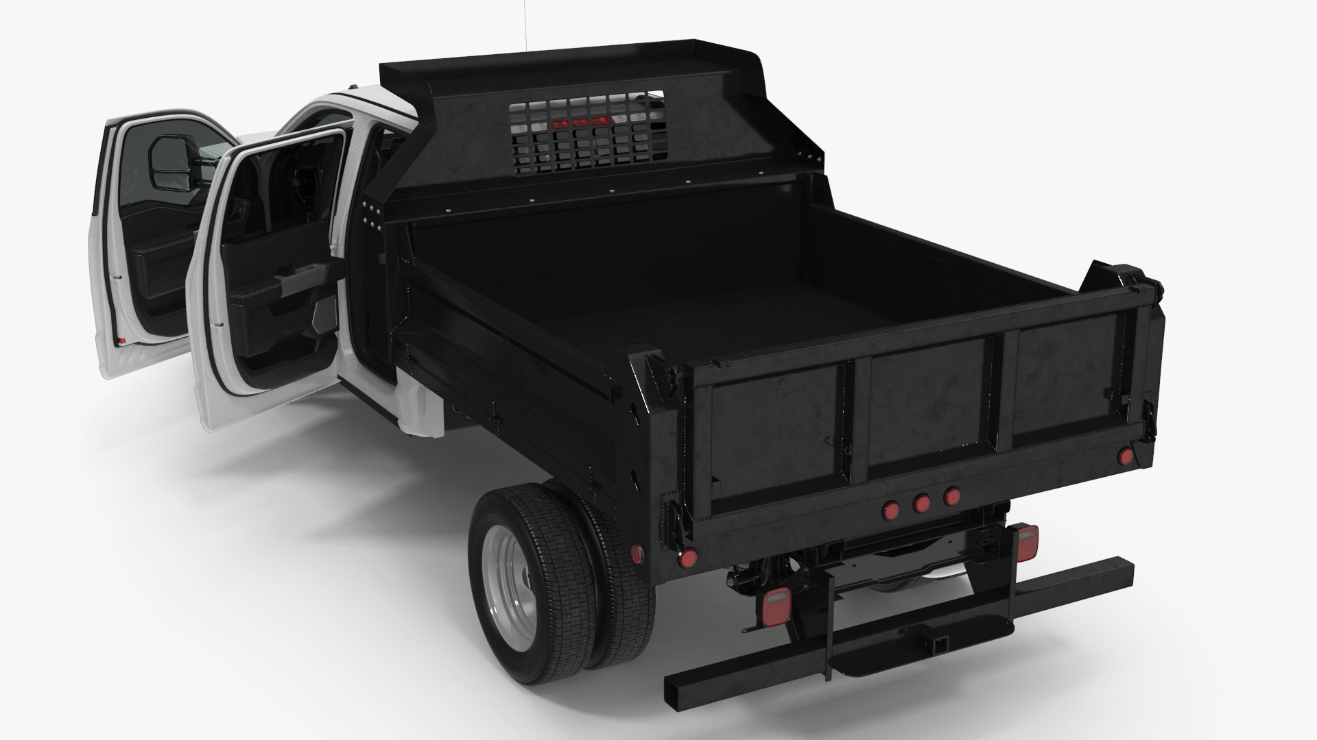 3D Ford F550 Super Duty Black Dump 2023 Rigged model