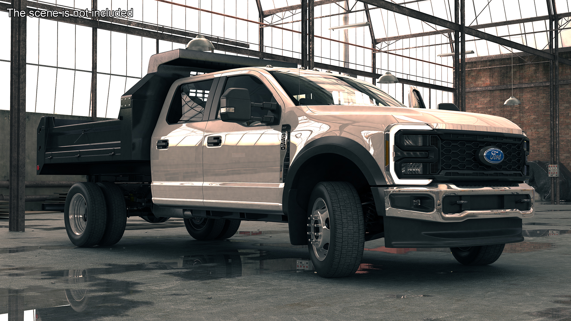 3D Ford F550 Super Duty Black Dump 2023 Rigged model