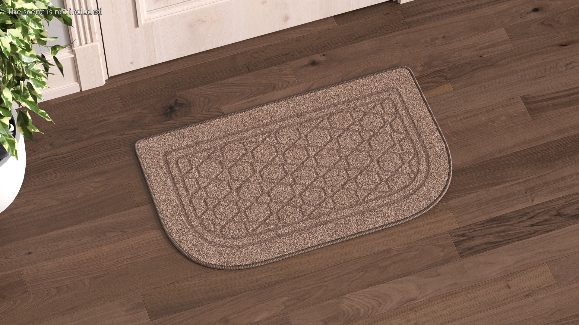 Beige Anti-Slip Floor Carpet Fur 3D