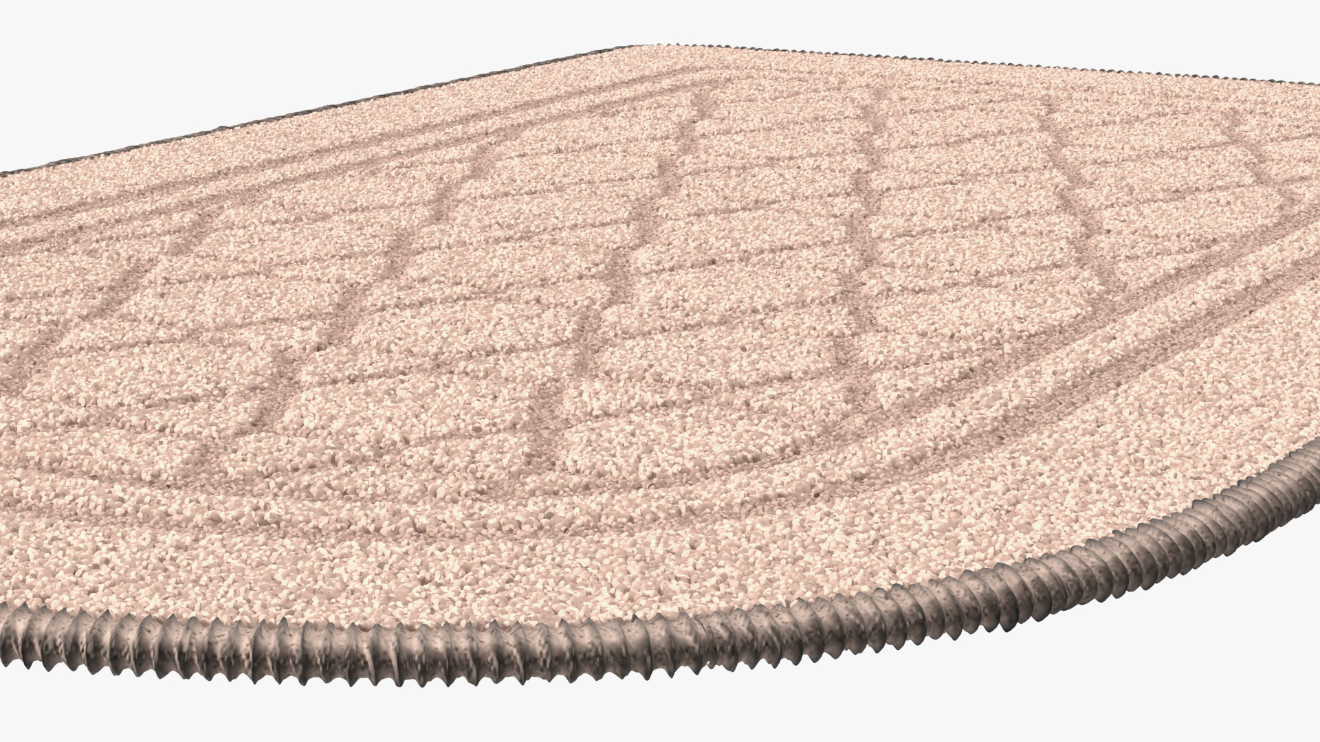 Beige Anti-Slip Floor Carpet Fur 3D