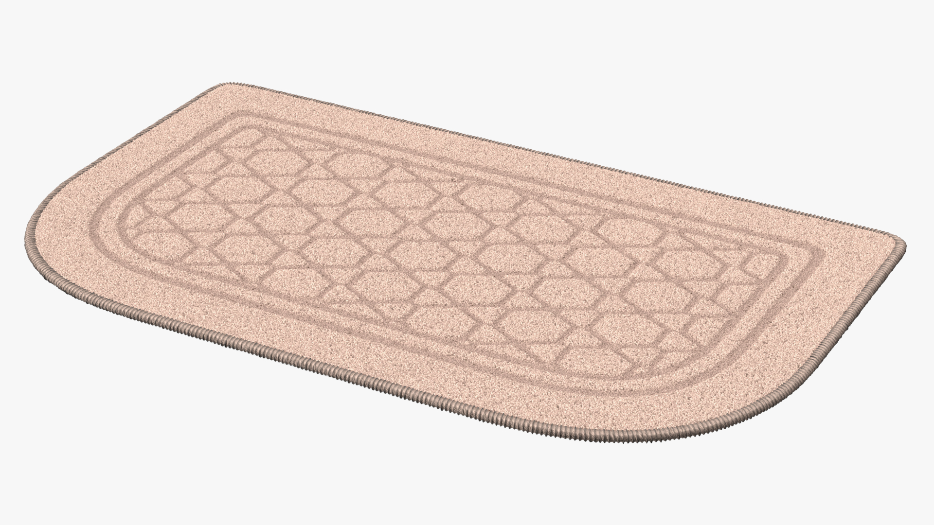 Beige Anti-Slip Floor Carpet Fur 3D