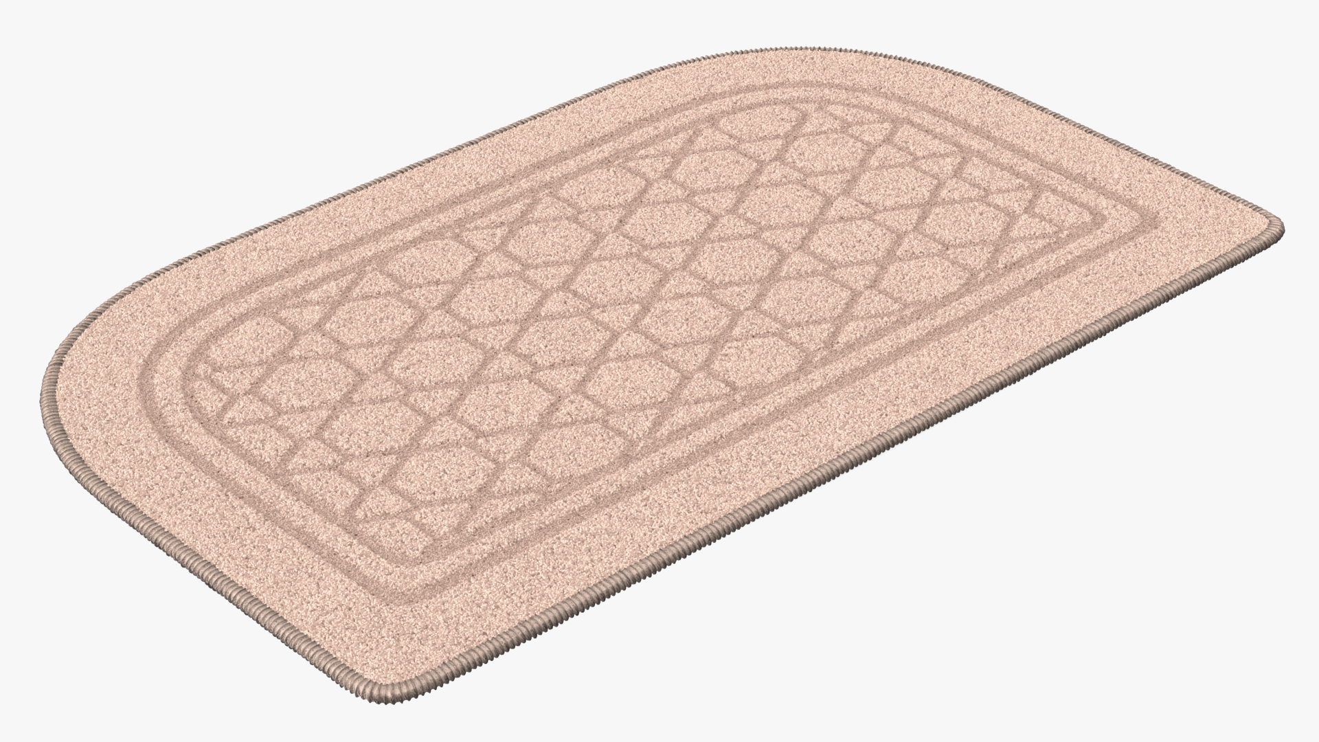 Beige Anti-Slip Floor Carpet Fur 3D
