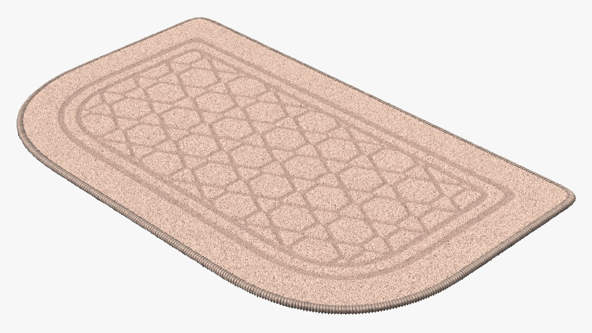 Beige Anti-Slip Floor Carpet Fur 3D
