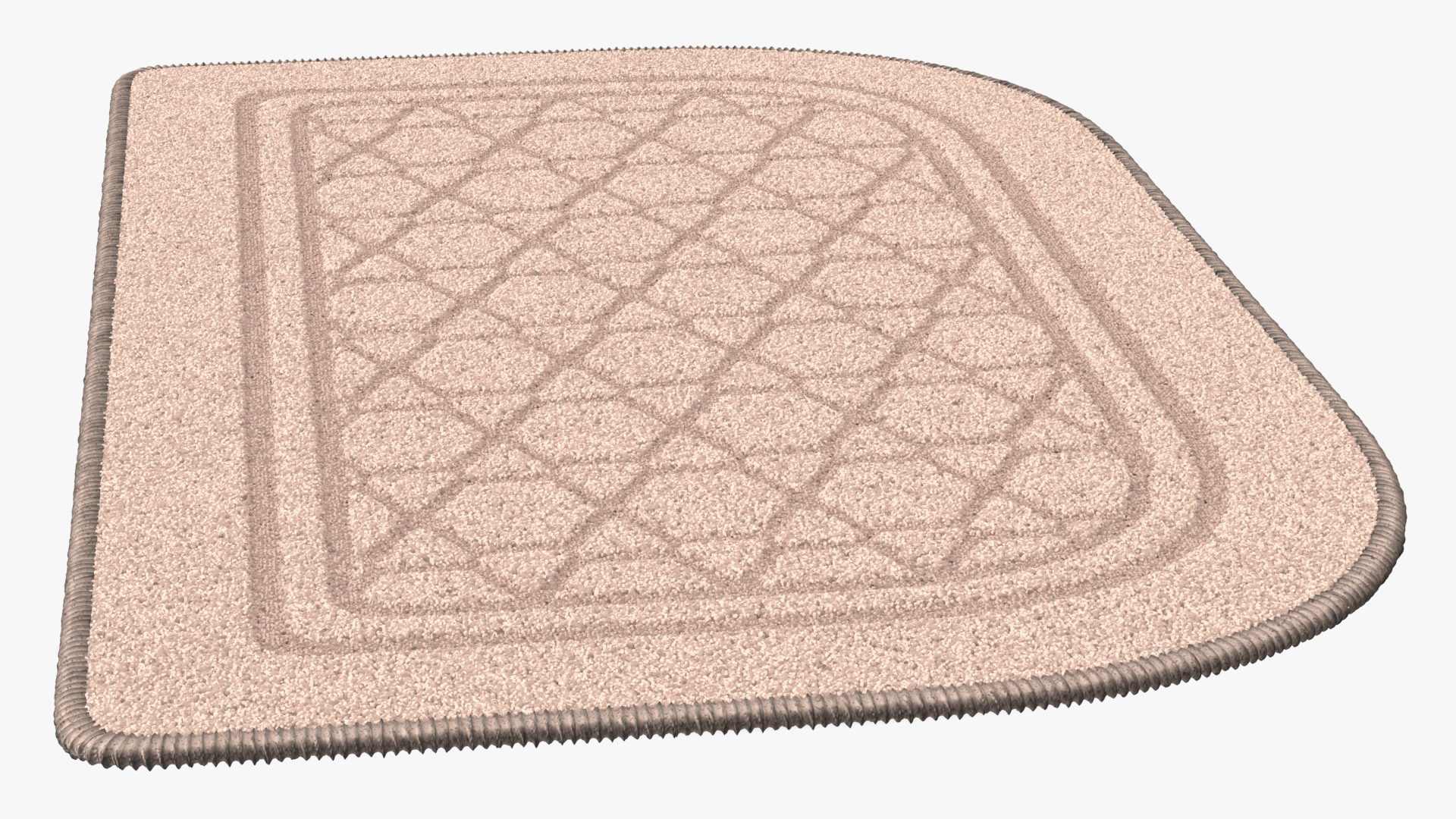 Beige Anti-Slip Floor Carpet Fur 3D