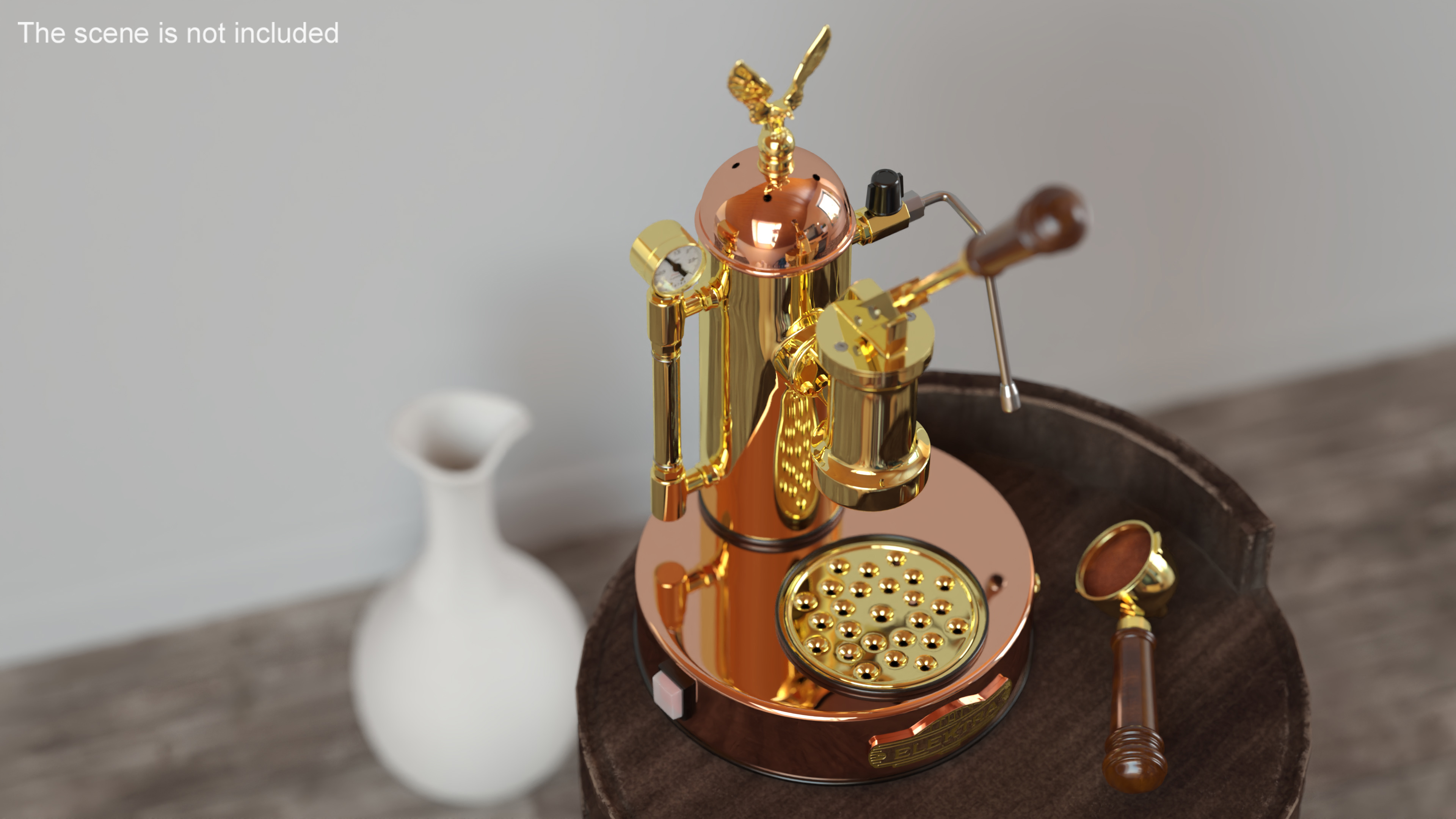 3D model Elektra Micro Casa Leva Coffee Machine Cooper and Brass