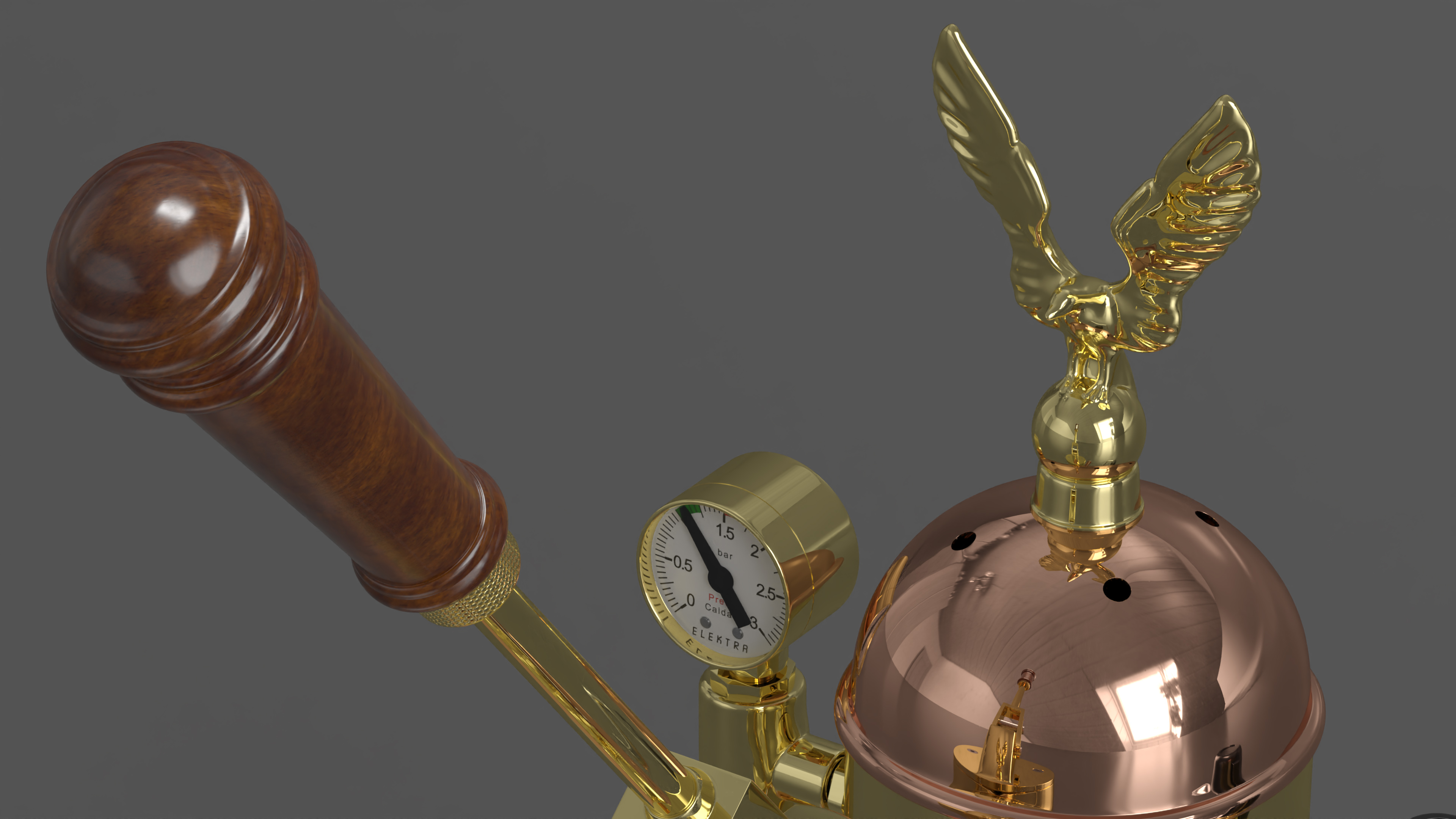 3D model Elektra Micro Casa Leva Coffee Machine Cooper and Brass