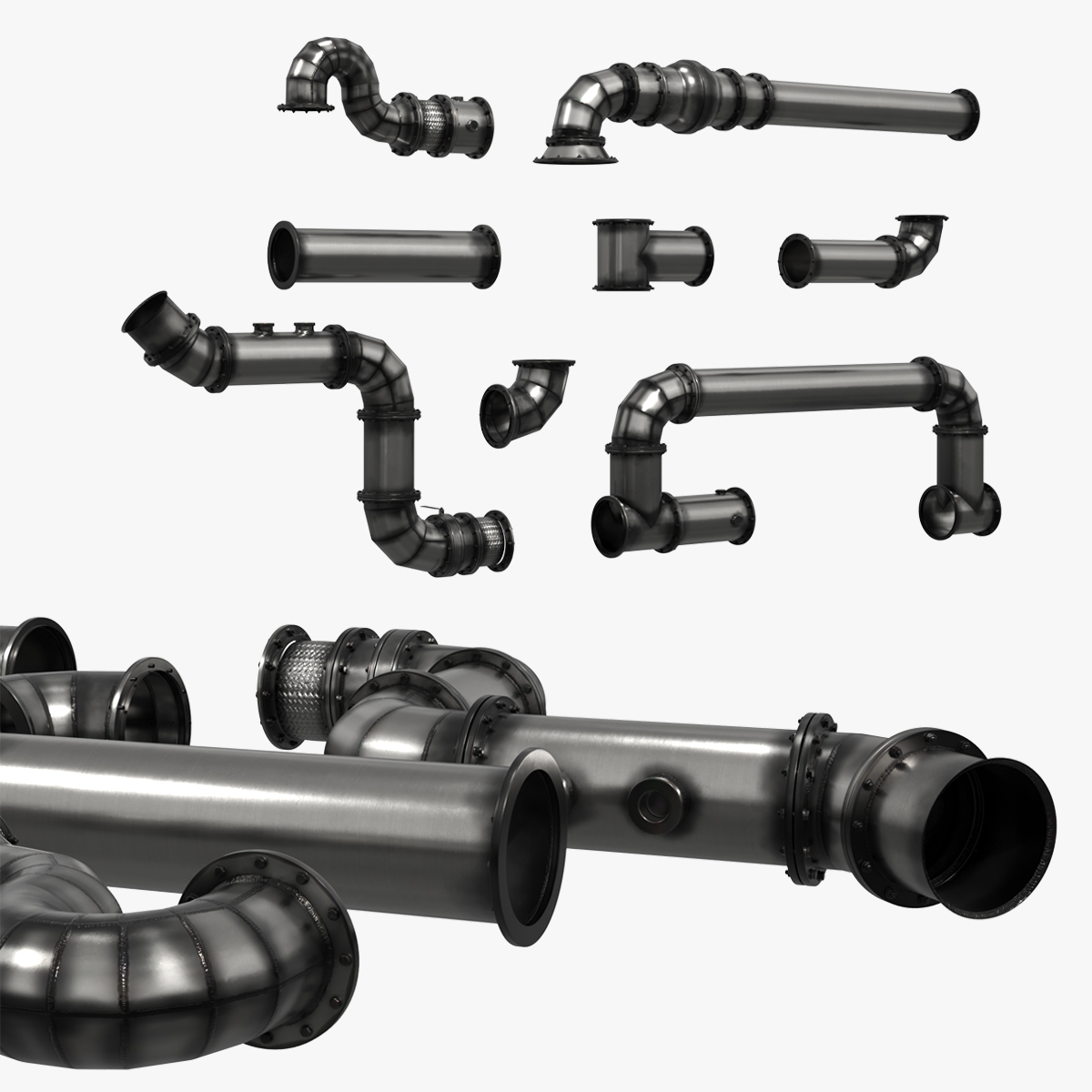 Industrial Stainless Steel Pipe Fittings Set