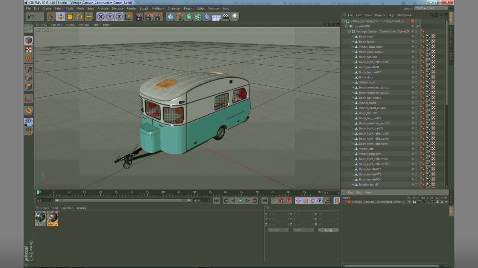 3D model Vintage Caravan Constructam Comet 5
