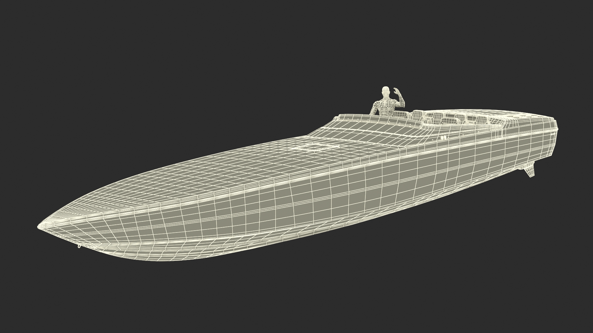Rapid Racing Boat with Driver 3D model