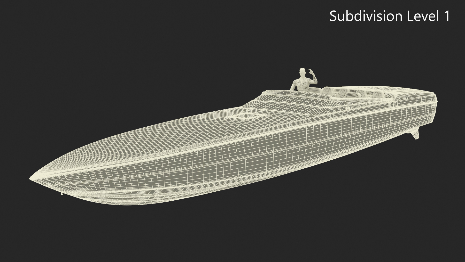 Rapid Racing Boat with Driver 3D model