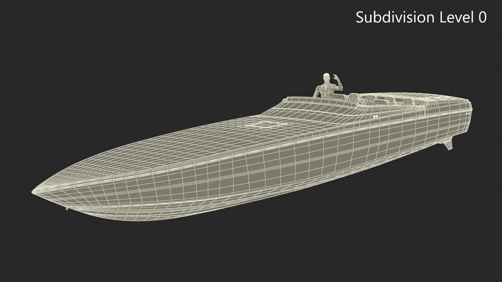 Rapid Racing Boat with Driver 3D model