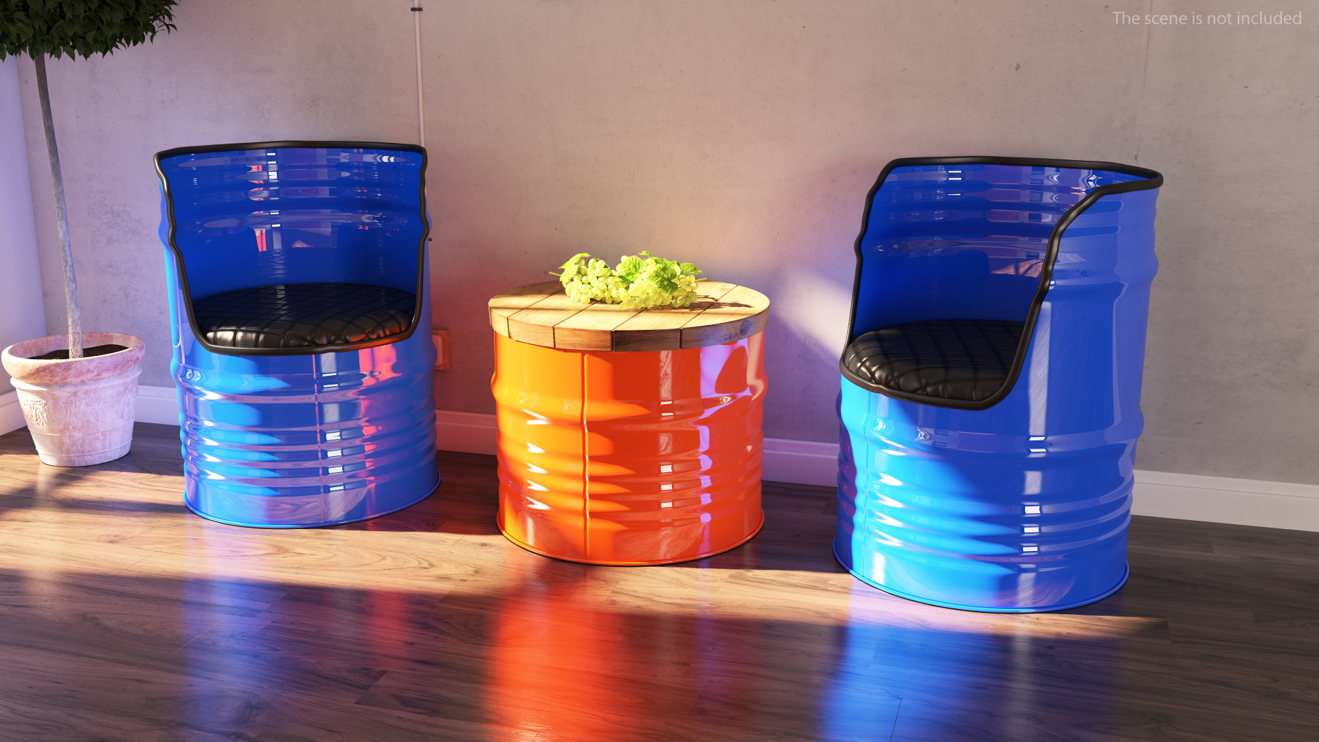 3D Steel Drum Barrel Table model