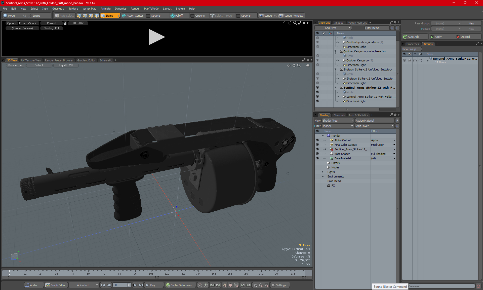 3D Sentinel Arms Striker-12 with Folded Butt
