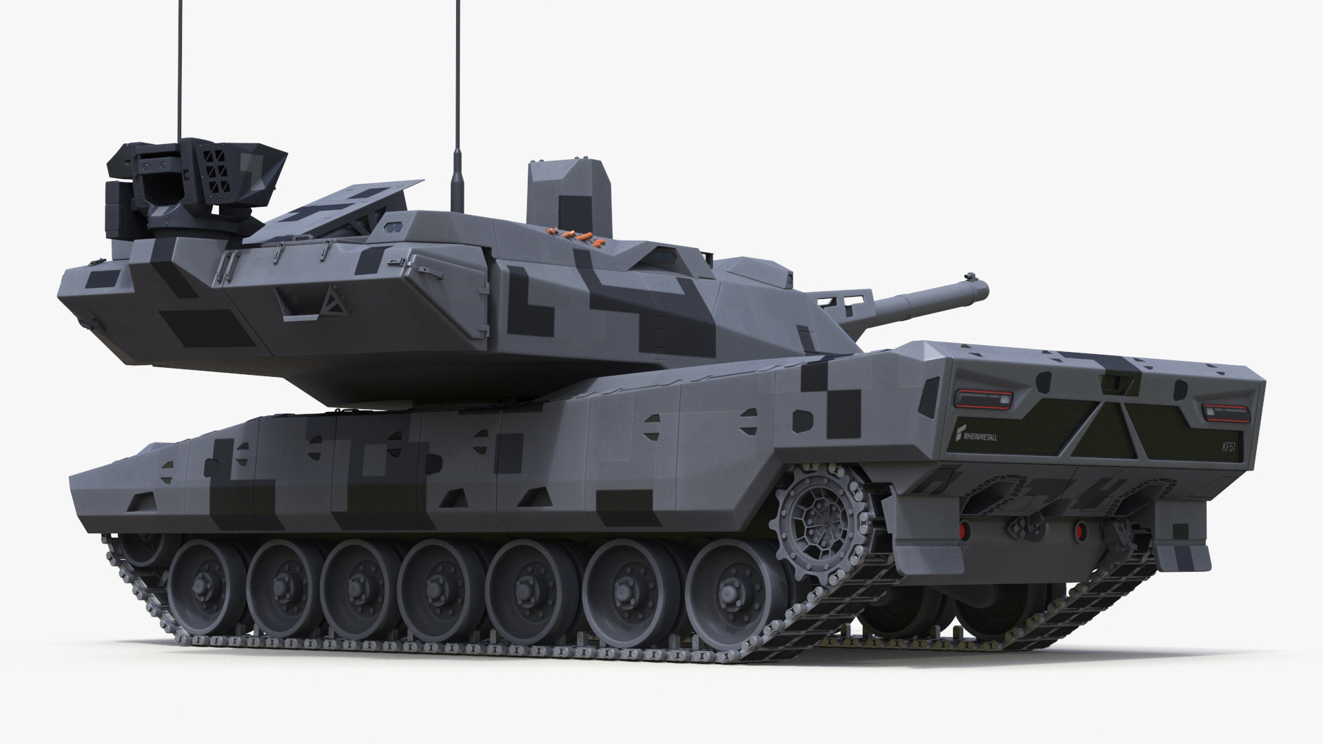 KF 51 Panther Main Battle Tank Rigged 3D