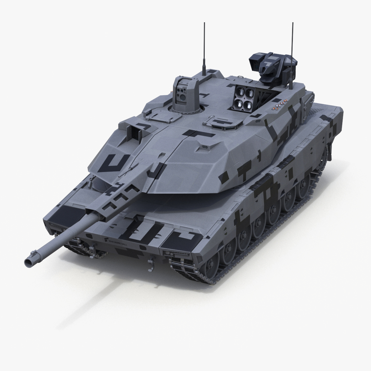 KF 51 Panther Main Battle Tank Rigged 3D