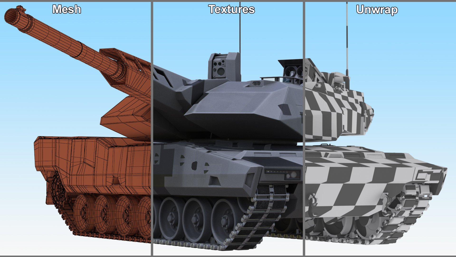 KF 51 Panther Main Battle Tank Rigged 3D