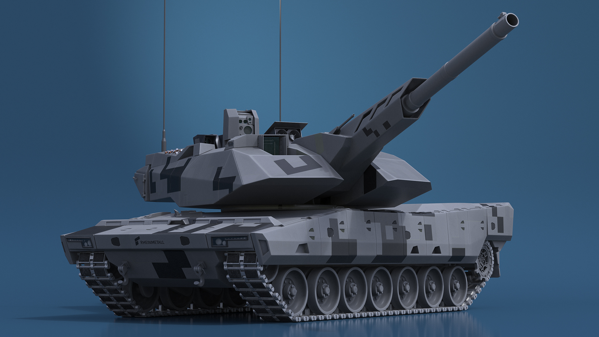 KF 51 Panther Main Battle Tank Rigged 3D