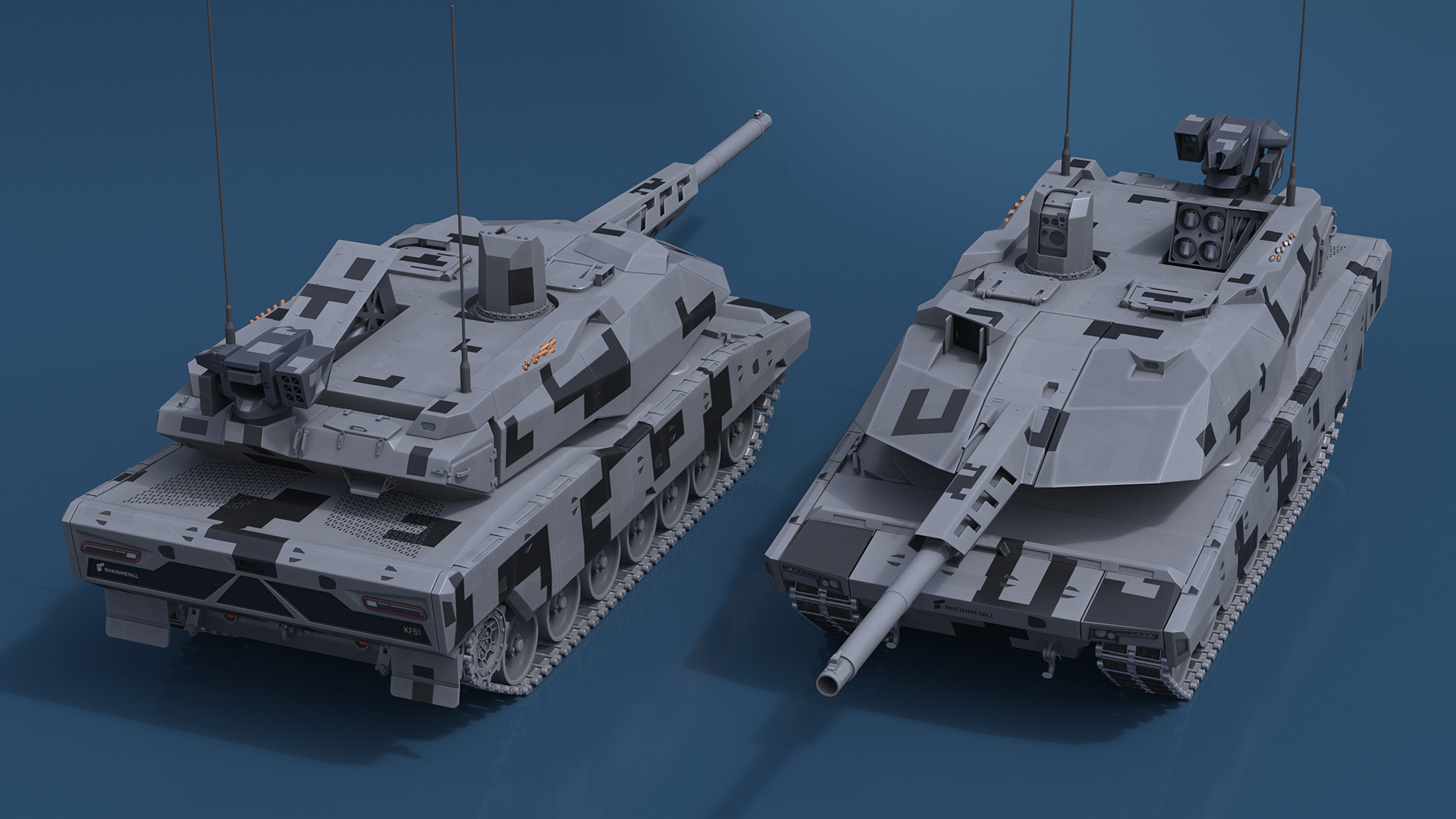 KF 51 Panther Main Battle Tank Rigged 3D