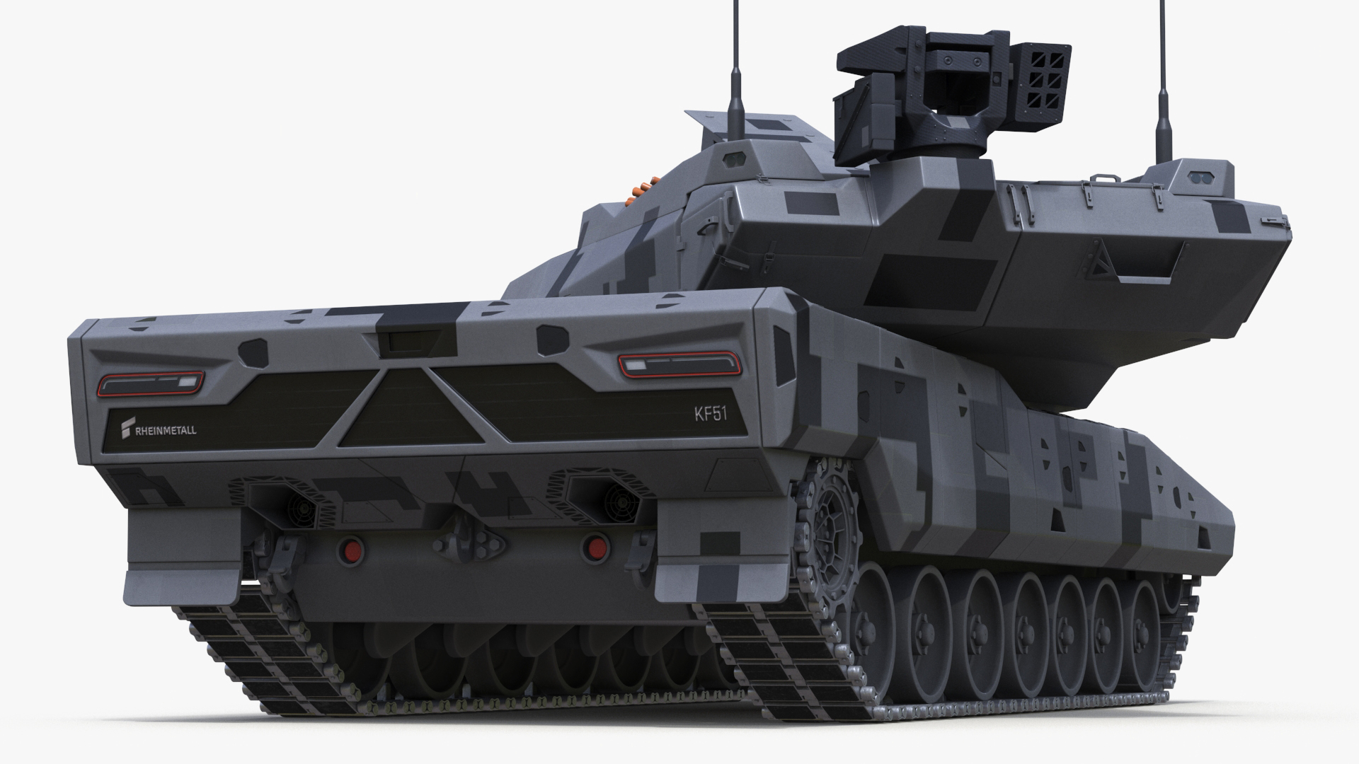 KF 51 Panther Main Battle Tank Rigged 3D