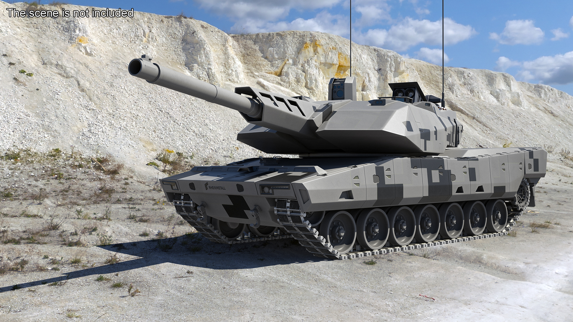 KF 51 Panther Main Battle Tank Rigged 3D