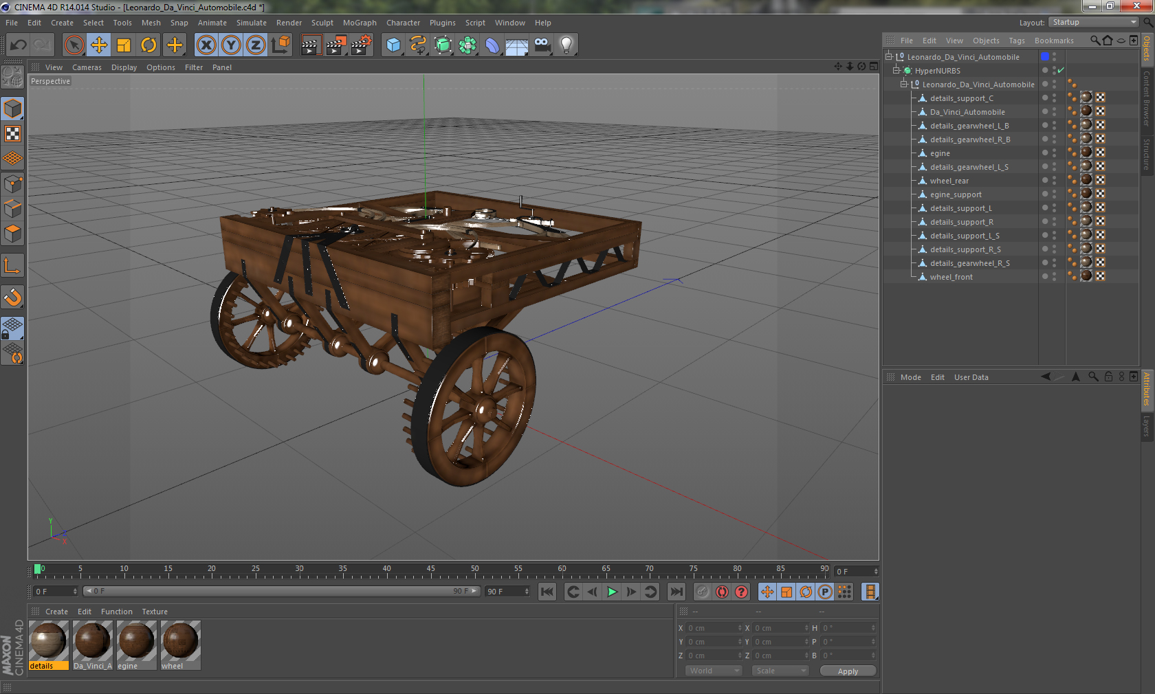 3D Leonardo Da Vinci Automobile model
