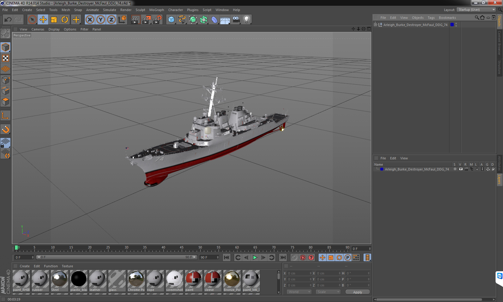 Arleigh Burke Destroyer McFaul DDG 74 3D