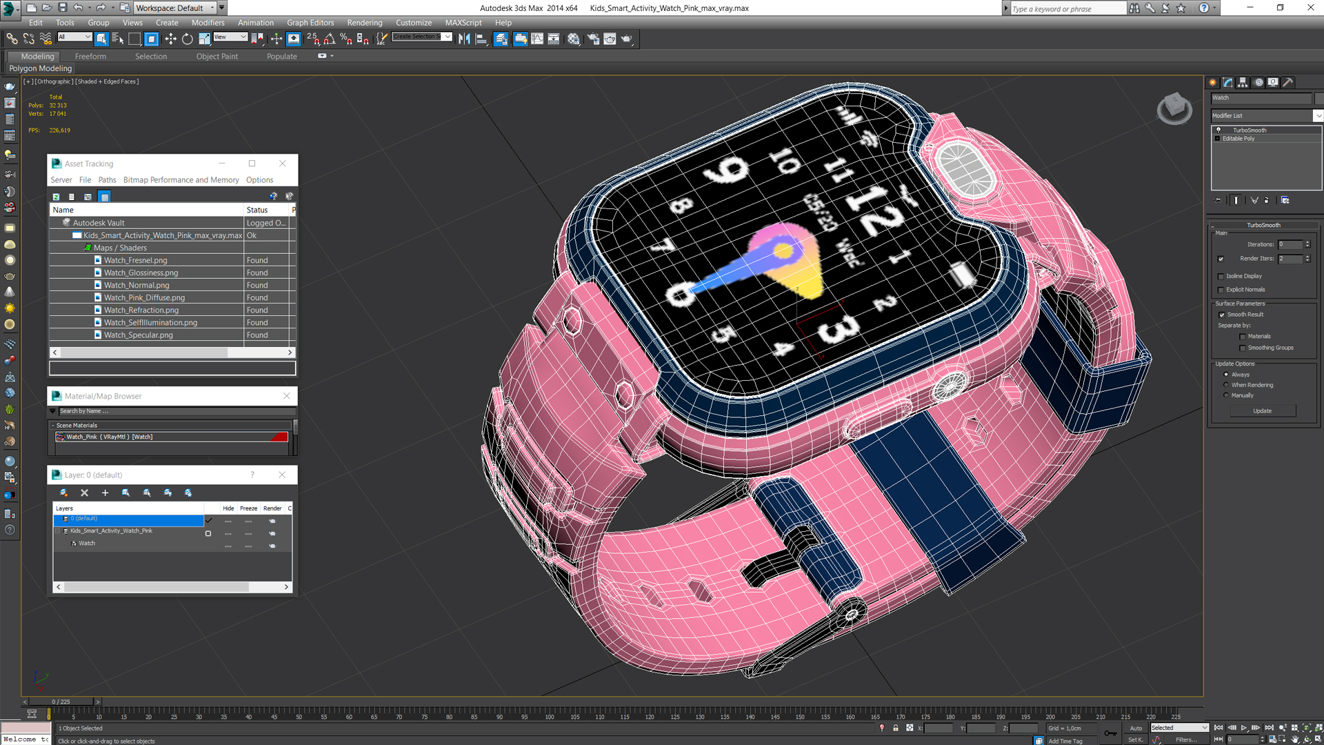 3D model Kids Smart Activity Watch Pink