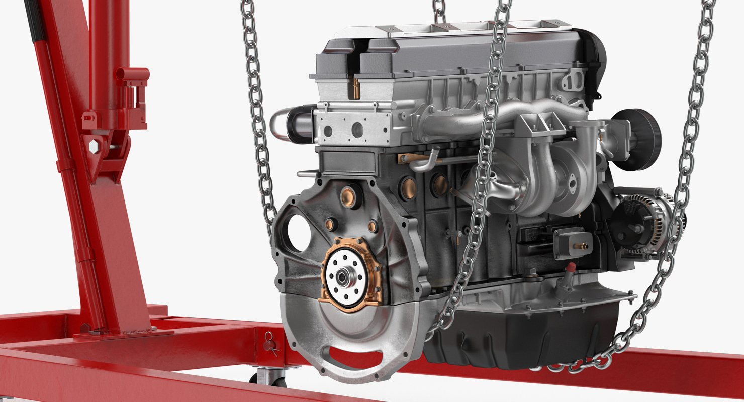 Shop Crane with Engine 3D