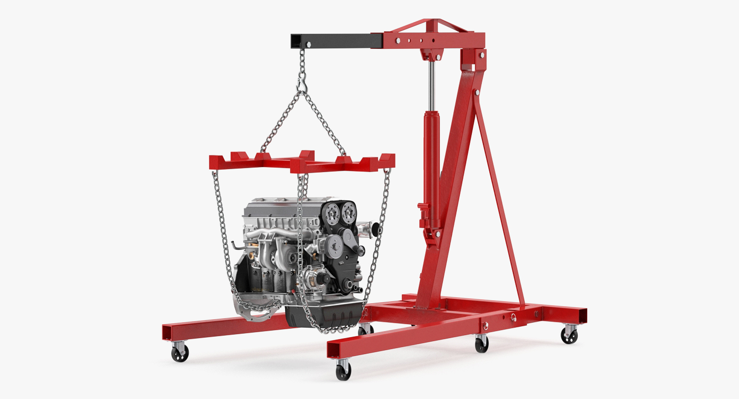 Shop Crane with Engine 3D