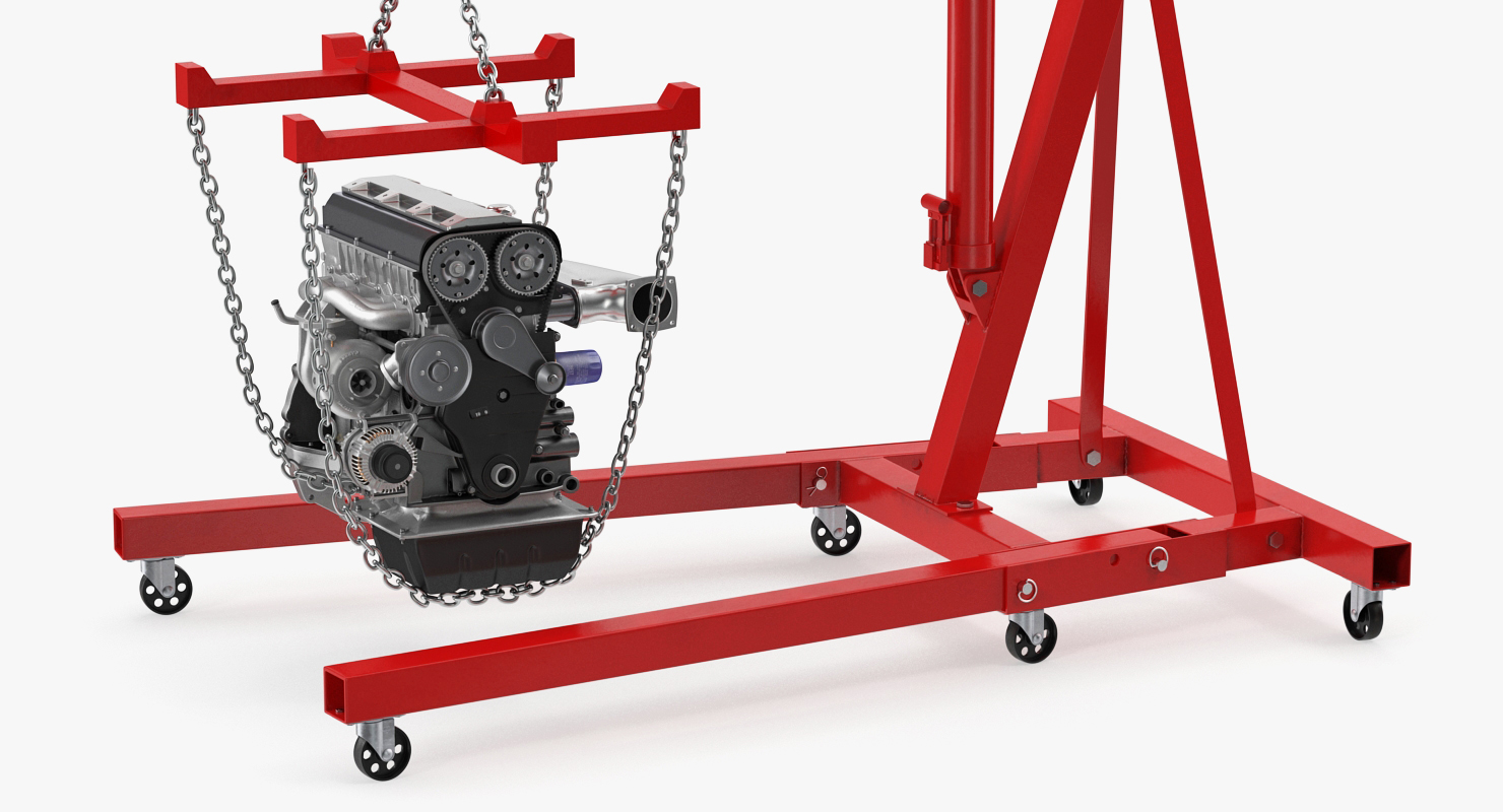Shop Crane with Engine 3D