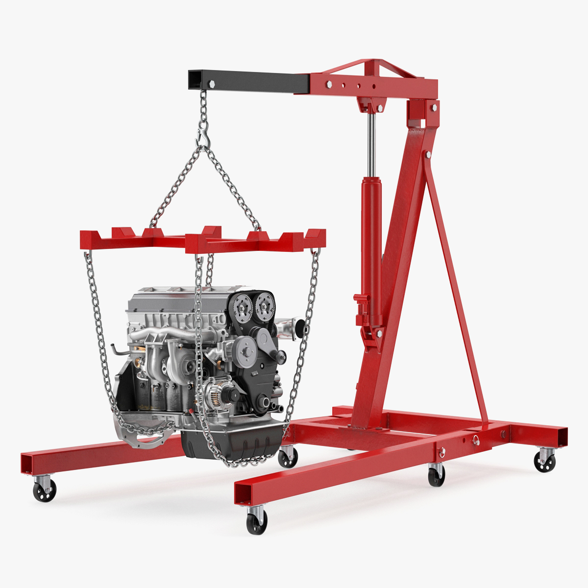 Shop Crane with Engine 3D Model