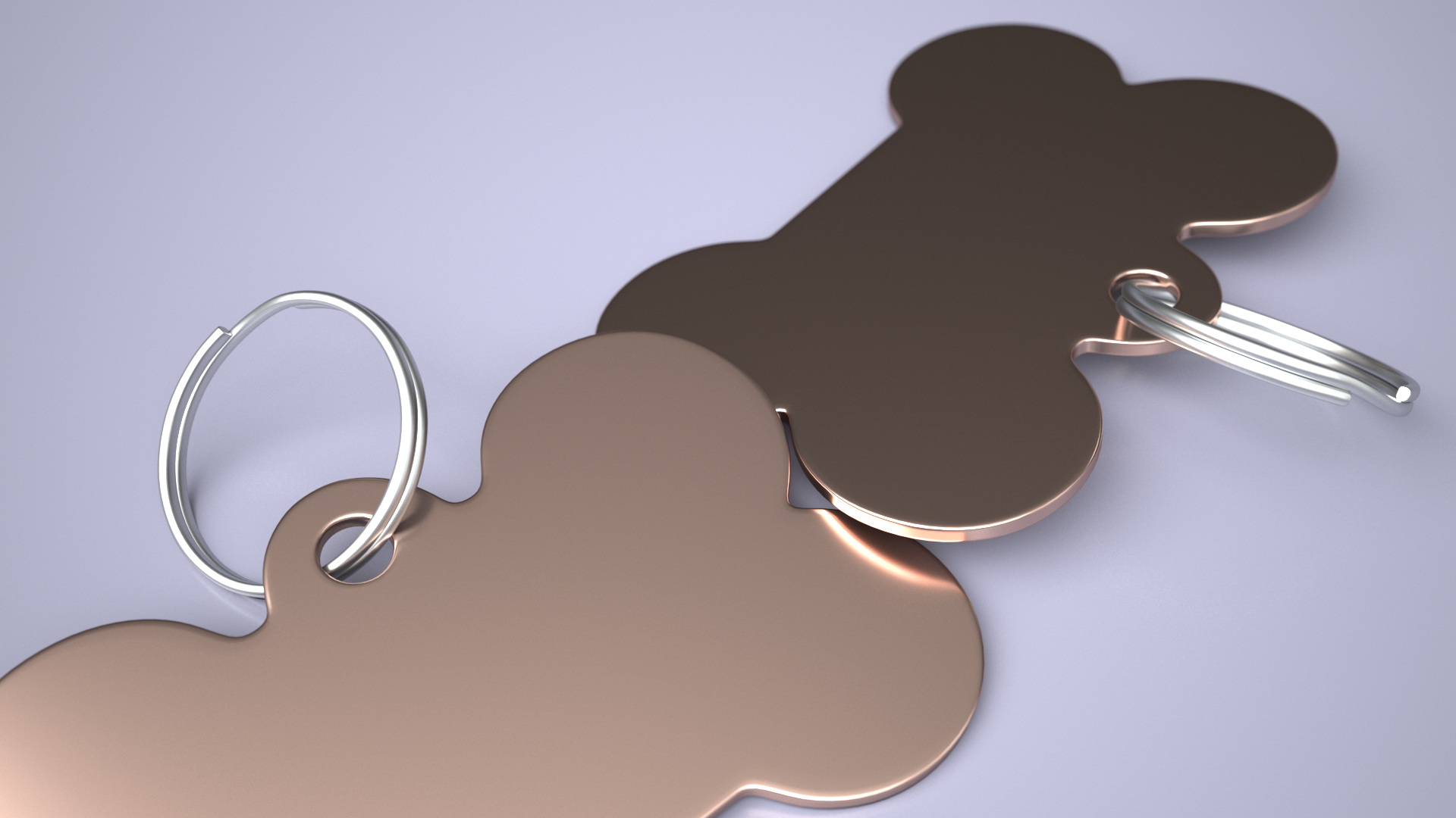 3D Dog Collar Tag Bronze