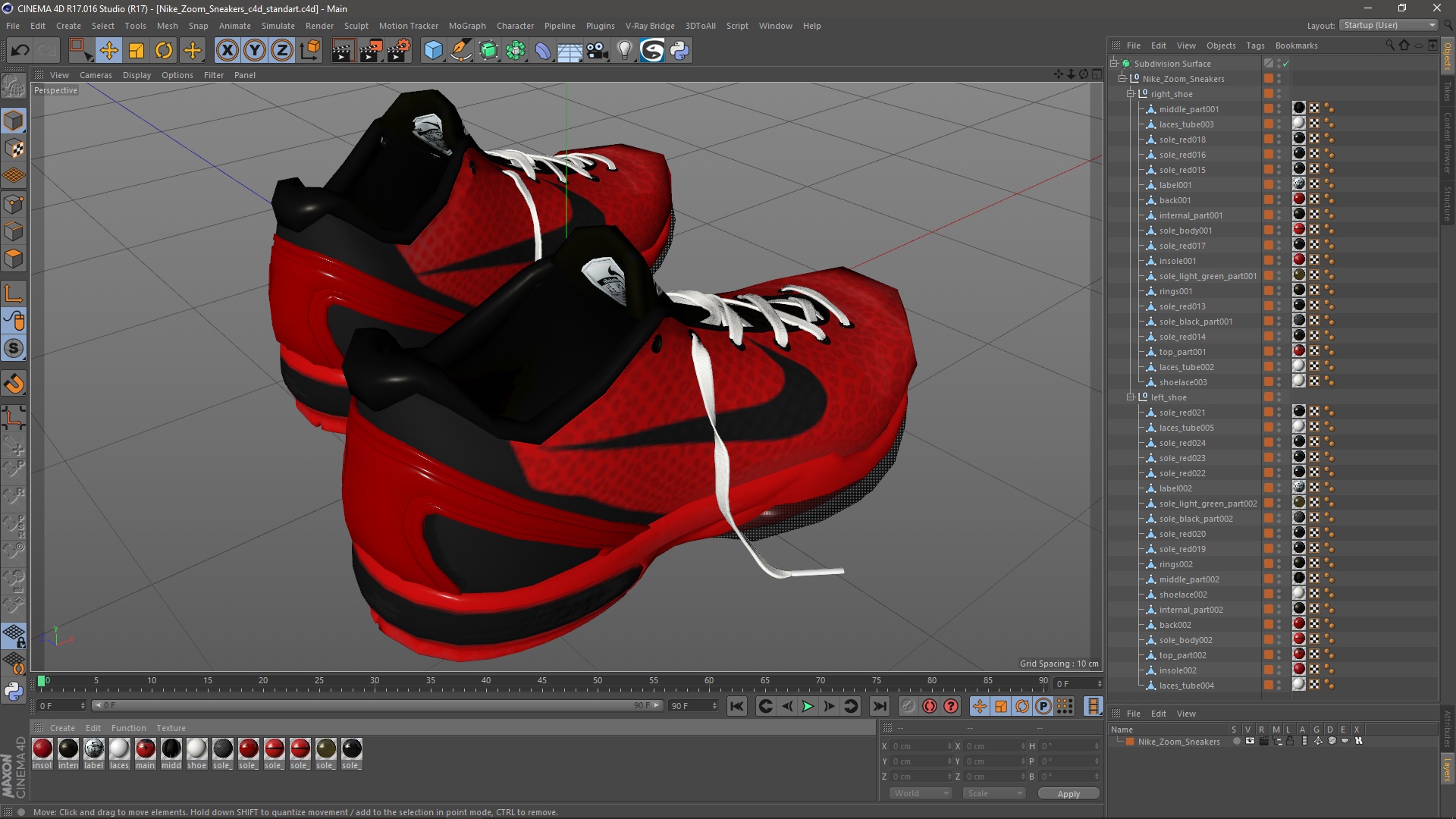 3D Nike Zoom Sneakers model